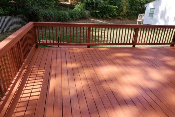 beautifully finished patio deck in Richmond VA