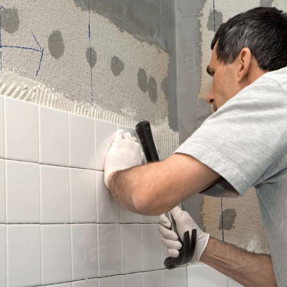 Bathroom being tiled in Midlothian VA